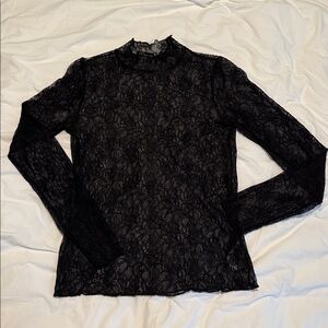 Anthropologie Black Lace Top